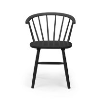 Marne Wooden Dining Chair With Curved Back In Black