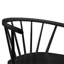 Marne Wooden Dining Chair With Curved Back In Black