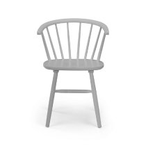 Marne Wooden Dining Chair With Curved Back In Grey