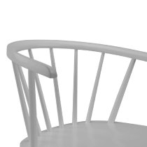 Marne Wooden Dining Chair With Curved Back In Grey