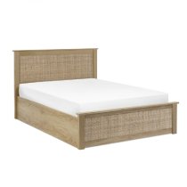 Pabla Wooden Storage Ottoman King Size Bed In Oak