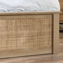 Pabla Wooden Storage Ottoman King Size Bed In Oak