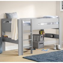 Paniz Wooden Mid Sleeper Children Bed In Dove Grey