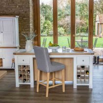 Celina Wooden Kitchen Island Large In Oak And White