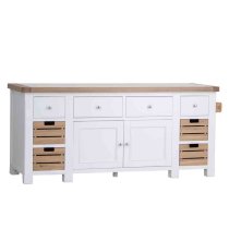 Celina Wooden Kitchen Island Large In Oak And White