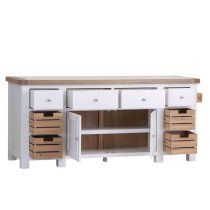 Celina Wooden Kitchen Island Large In Oak And White