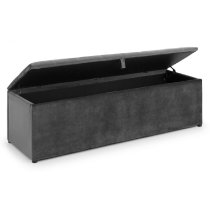 Rahela Velvet Blanket Box In Dark Grey