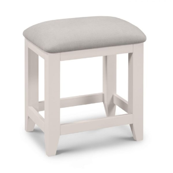 Raisie Wooden Dressing Stool With Fabric Seat In Grey