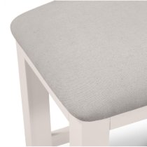 Raisie Wooden Dressing Stool With Fabric Seat In Grey