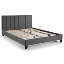 Ragina Velvet Double Bed In Grey