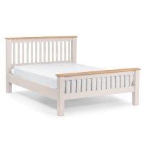 Raisie Wooden Double Bed In Oak And Grey