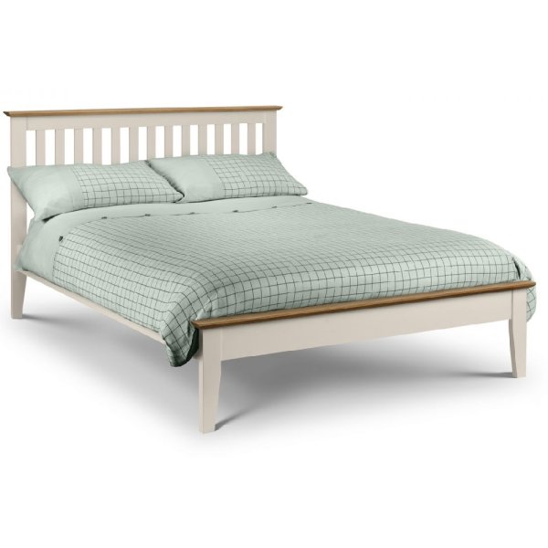 Salem Wooden King Size Bed In Oak And White