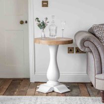 Celina Wooden Bar Table Round In Oak And White