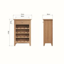 Gilford Wooden Wine Cabinet With 1 Drawer In Light Oak