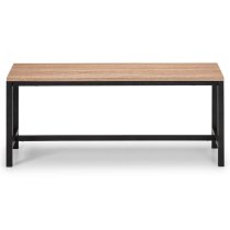 Tacita Wooden Dining Bench With Metal Frame In Sonoma Oak