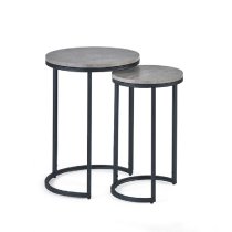 Salome Wooden Nest Of 2 Tables In Concrete Effect