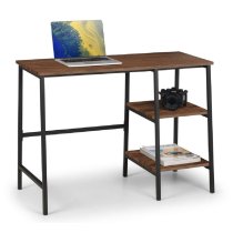 Tacita Wooden Laptop Desk With 2 Shelves In Walnut