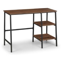 Tacita Wooden Laptop Desk With 2 Shelves In Walnut