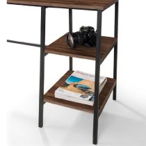 Tacita Wooden Laptop Desk With 2 Shelves In Walnut