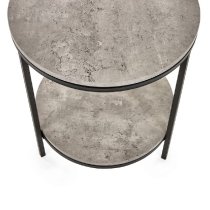 Salome Wooden Lamp Table With Shelf In Concrete Effect