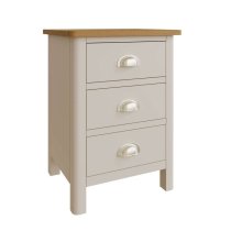 Rosemont Wooden Bedside Cabinet With 3 Drawers In Dove Grey