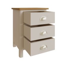 Rosemont Wooden Bedside Cabinet With 3 Drawers In Dove Grey