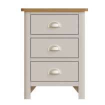 Rosemont Wooden Bedside Cabinet With 3 Drawers In Dove Grey