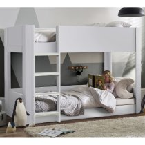 Sonora Wooden Children Bunk Bed With Ladder In White