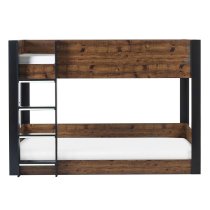 Sonora Wooden Children Bunk Bed With Ladder In Rustic And Black