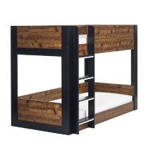 Sonora Wooden Children Bunk Bed With Ladder In Rustic And Black