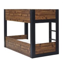 Sonora Wooden Children Bunk Bed With Ladder In Rustic And Black