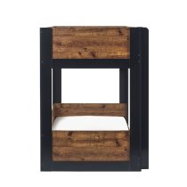 Sonora Wooden Children Bunk Bed With Ladder In Rustic And Black