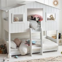 Waco Wooden Tree House Children Bunk Bed In White