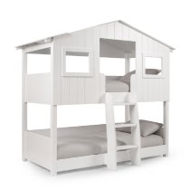 Waco Wooden Tree House Children Bunk Bed In White