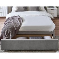 Sandy Fabric Double Bed With 1 Drawer In Grey