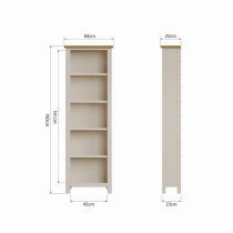 Rosemont Wooden Bookcase With 5 Shelves In Dove Grey