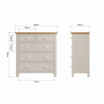 Rosemont Wooden Chest Of 5 Drawers In Dove Grey