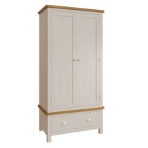 Rosemont Wooden Wardrobe With 2 Doors 1 Drawer In Dove Grey