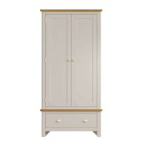 Rosemont Wooden Wardrobe With 2 Doors 1 Drawer In Dove Grey