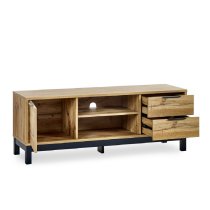 Baara Wooden TV Stand With 1 Door 2 Drawers In Light Oak