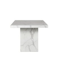 Rama Wooden Dining Table In White Marble Effect