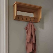 Rosemont Wooden Hallway Bench Coat Rack In Rustic Oak