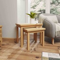 Rosemont Wooden Nest Of 2 Tables In Rustic Oak