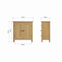 Rosemont Wooden Storage Cabinet With 2 Doors In Rustic Oak