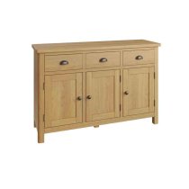 Rosemont Wooden Sideboard With 3 Doors 3 Drawers In Rustic Oak