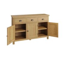 Rosemont Wooden Sideboard With 3 Doors 3 Drawers In Rustic Oak