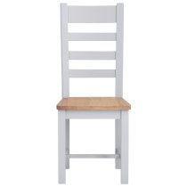 Elkin Ladder Back Oak And Grey Wooden Dining Chairs In Pair