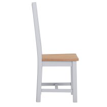 Elkin Ladder Back Oak And Grey Wooden Dining Chairs In Pair