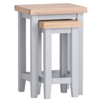 Elkin Wooden Nest Of 2 Tables In Oak And Grey