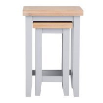 Elkin Wooden Nest Of 2 Tables In Oak And Grey